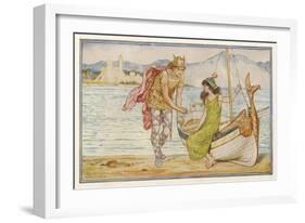 "The Horse and the Sword" Sigurd Gives the Ring to Helga, an Icelandic Tale-Henry Justice Ford-Framed Art Print