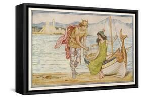 "The Horse and the Sword" Sigurd Gives the Ring to Helga, an Icelandic Tale-Henry Justice Ford-Framed Stretched Canvas