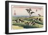 The Horse Market in the Fourth Month at Chiryu'-Utagawa Hiroshige-Framed Giclee Print