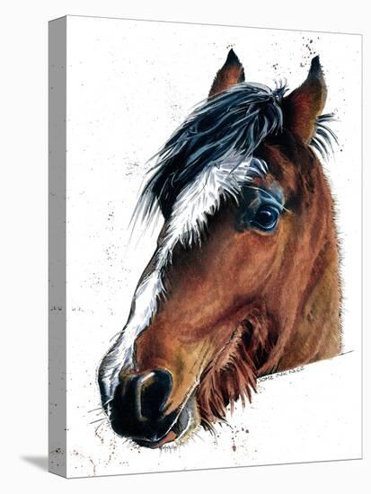 The Horse on White, 2020, (Pen and Ink)-Mike Davis-Stretched Canvas