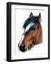 The Horse on White, 2020, (Pen and Ink)-Mike Davis-Framed Giclee Print