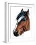 The Horse on White, 2020, (Pen and Ink)-Mike Davis-Framed Giclee Print