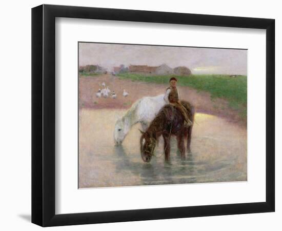 The Horse Pond, C.1890-Edward Stott-Framed Giclee Print