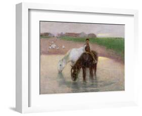 The Horse Pond, C.1890-Edward Stott-Framed Giclee Print