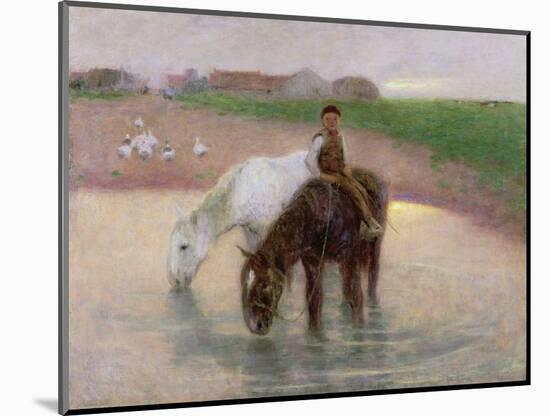 The Horse Pond, C.1890-Edward Stott-Mounted Giclee Print