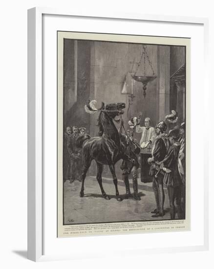 The Horse-Race, or Palio, at Sienna, the Benediction of a Competitor in Church-John Charlton-Framed Giclee Print