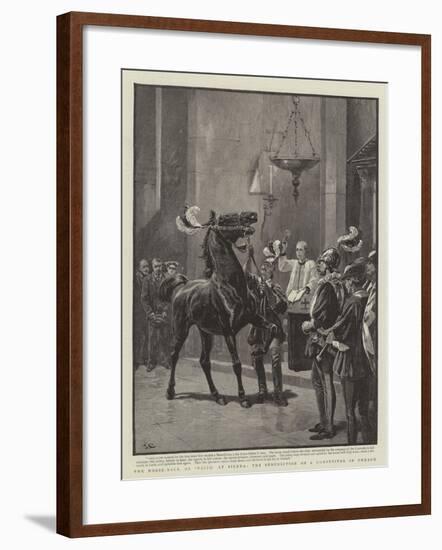 The Horse-Race, or Palio, at Sienna, the Benediction of a Competitor in Church-John Charlton-Framed Giclee Print