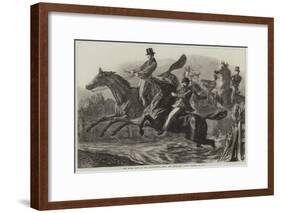The Horse Show at the Agricultural Hall, the Fence and Water Jumping-Samuel John Carter-Framed Giclee Print