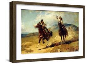 The Horse Thief, 1925-Frank Tenney Johnson-Framed Giclee Print