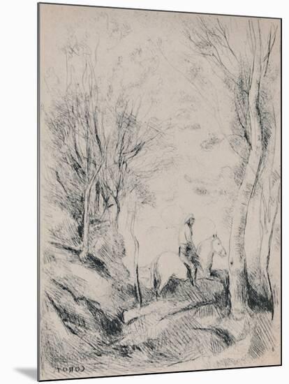 'The Horseman in the Wood', c.1854, (1946)-Jean-Baptiste-Camille Corot-Mounted Giclee Print