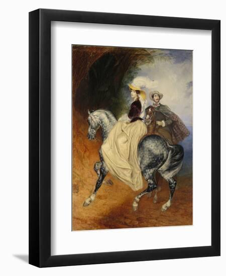 The Horsemen. Portrait of Eugeny and Emily Mussard, 1849-Karl Pavlovich Briullov-Framed Giclee Print