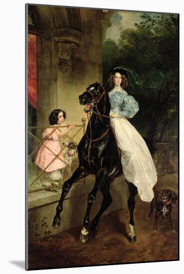 The Horsewoman, Portrait of Giovanina and Amacilia Paccini, Wards of Countess Samoilova, 1832-Aleksandr Pavlovich Bryullov-Mounted Giclee Print