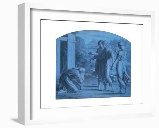 The Hospitalite of Abraham, C1820-1857-Achille Deveria-Framed Giclee Print