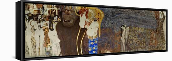 The Hostile Powers, the Titan Typhoeus, the Three Gorgons, Voluptiousness, Wantonness, Immoderation-Gustav Klimt-Framed Stretched Canvas