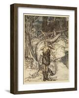 'The hot blood burns like fire!', illustration from 'Siegfried and the Twilight of the Gods', 1924-Arthur Rackham-Framed Giclee Print