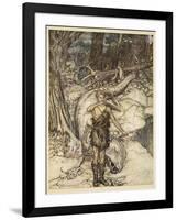 'The hot blood burns like fire!', illustration from 'Siegfried and the Twilight of the Gods', 1924-Arthur Rackham-Framed Giclee Print