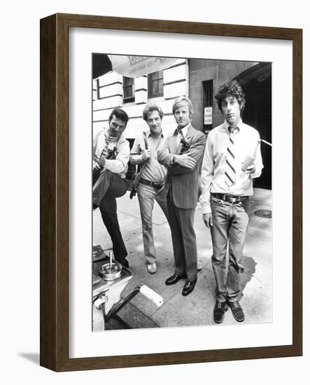 The Hot Rock, from Left: Ron Leibman, George Segal, Robert Redford, Paul Sand, 1972-null-Framed Photo