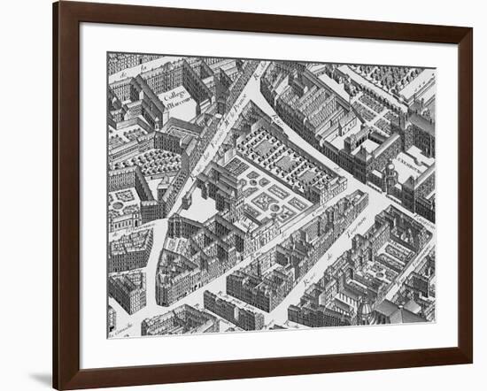 The Hotel De Conde as Depicted on the 1739 Turgot Map of Paris-null-Framed Giclee Print