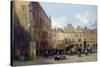 The Hotel De Ville, Arras, 1856 (Oil on Card)-Lewis John Wood-Stretched Canvas