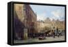 The Hotel De Ville, Arras, 1856 (Oil on Card)-Lewis John Wood-Framed Stretched Canvas