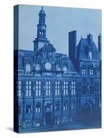 The Hotel De Ville in Paris, 1853 (Cyanotype)-Henri Jean-louis Le Secq-Stretched Canvas