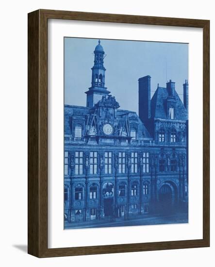 The Hotel De Ville in Paris, 1853 (Cyanotype)-Henri Jean-louis Le Secq-Framed Giclee Print