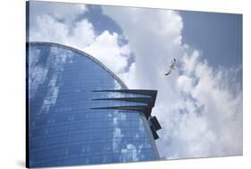 The hotel W of Barcelona, glass front, Catalonia, Spain-Peter Kreil-Stretched Canvas