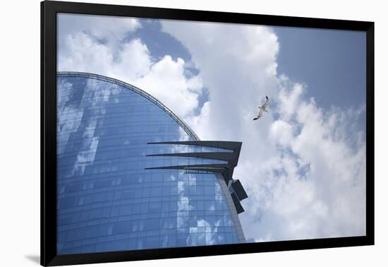 The hotel W of Barcelona, glass front, Catalonia, Spain-Peter Kreil-Framed Photographic Print