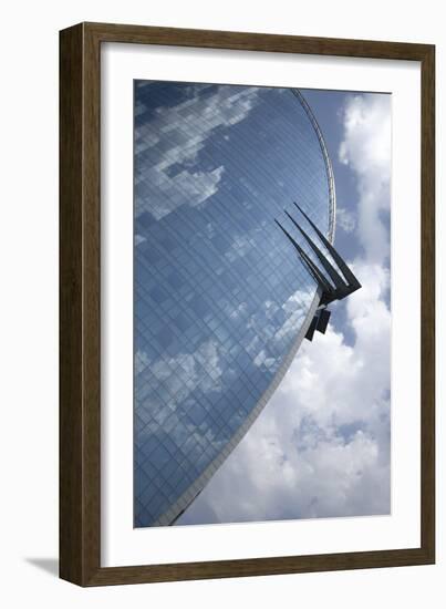 The hotel W of Barcelona, glass front, Catalonia, Spain-Peter Kreil-Framed Photographic Print