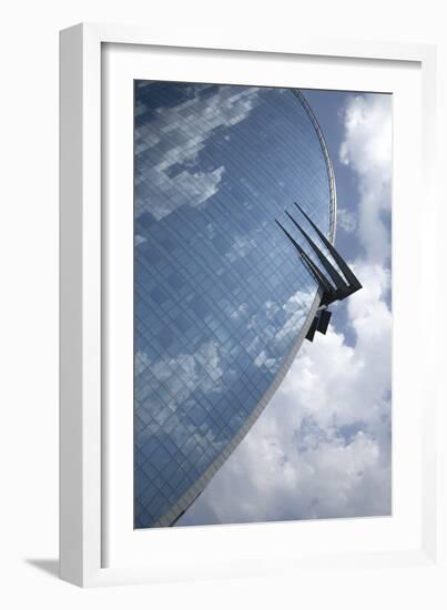 The hotel W of Barcelona, glass front, Catalonia, Spain-Peter Kreil-Framed Photographic Print