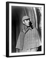 THE HOUND OF THE BASKERVILLES, 1939 directed by SIDNEY LANFIELD. Basil Rathbone (b/w photo)-null-Framed Photo