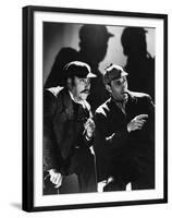 THE HOUND OF THE BASKERVILLES, 1939 directed by SIDNEY LANFIELD. Nigel Bruce and Basil Rathbone (b/-null-Framed Photo