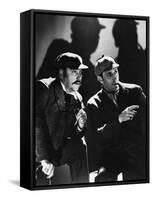 THE HOUND OF THE BASKERVILLES, 1939 directed by SIDNEY LANFIELD. Nigel Bruce and Basil Rathbone (b/-null-Framed Stretched Canvas