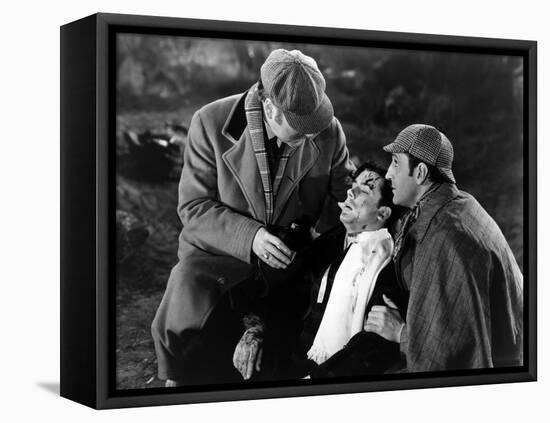 THE HOUND OF THE BASKERVILLES, 1939 directed by SIDNEY LANFIELD. Nigel Bruce, Richard Greene and Ba-null-Framed Stretched Canvas