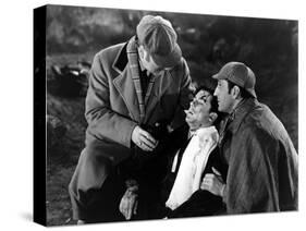 THE HOUND OF THE BASKERVILLES, 1939 directed by SIDNEY LANFIELD. Nigel Bruce, Richard Greene and Ba-null-Stretched Canvas