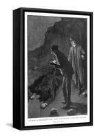 The Hound of the Baskervilles Holmes and Watson Discover 'A Prostrate Man-Sidney Paget-Framed Stretched Canvas