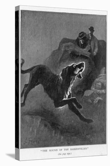 The Hound of the Baskervilles Holmes and Watson Watch the Fearful Hound-Sidney Paget-Stretched Canvas
