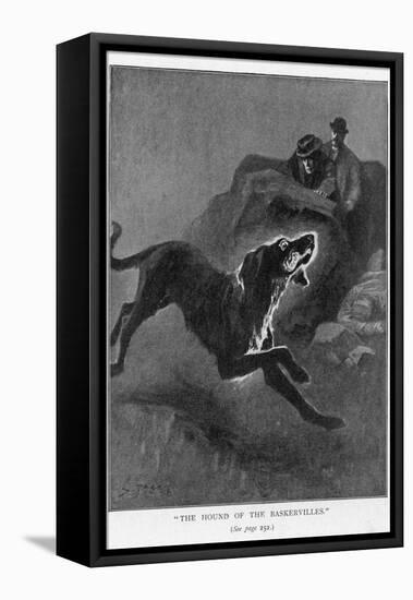 The Hound of the Baskervilles Holmes and Watson Watch the Fearful Hound-Sidney Paget-Framed Stretched Canvas