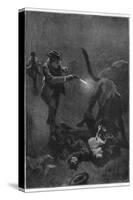 The Hound of the Baskervilles Holmes Shoots the Sinister Hound-Sidney Paget-Stretched Canvas