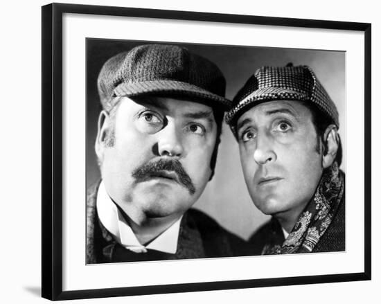 The Hound Of The Baskervilles, Nigel Bruce & Basil Rathbone, 1939-null-Framed Photo