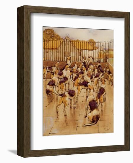 The Hounds Began Suddenly to Howl in Chorus (Graphite, Pen and Ink and W/C on Paper)-Cecil Aldin-Framed Giclee Print