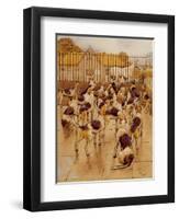 The Hounds Began Suddenly to Howl in Chorus (Graphite, Pen and Ink and W/C on Paper)-Cecil Aldin-Framed Giclee Print