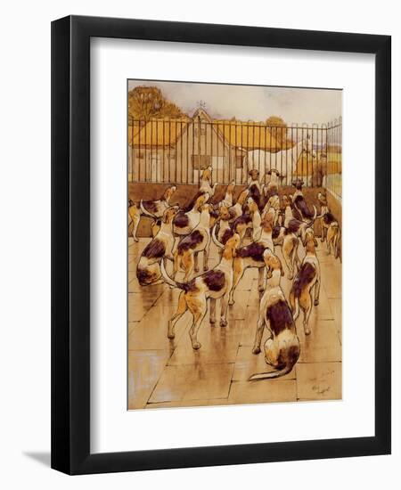 The Hounds Began Suddenly to Howl in Chorus (Graphite, Pen and Ink and W/C on Paper)-Cecil Aldin-Framed Giclee Print