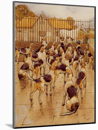 The Hounds Began Suddenly to Howl in Chorus (Graphite, Pen and Ink and W/C on Paper)-Cecil Aldin-Mounted Giclee Print