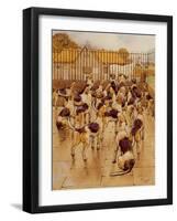 The Hounds Began Suddenly to Howl in Chorus (Graphite, Pen and Ink and W/C on Paper)-Cecil Aldin-Framed Giclee Print