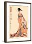 The Hour of the Hare-Kitagawa Utamaro-Framed Art Print