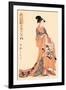 The Hour of the Hare-Kitagawa Utamaro-Framed Art Print