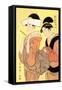 The Hour of the Monkey-Kitagawa Utamaro-Framed Stretched Canvas
