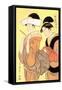 The Hour of the Monkey-Kitagawa Utamaro-Framed Stretched Canvas