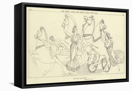 The Hours Taking the Horses from Juno's Car-John Flaxman-Framed Stretched Canvas